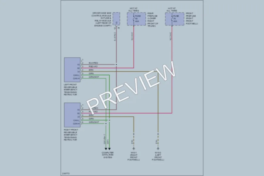 2005 MercedesBenz E320 Supplemental Restraints wiring diagram preview