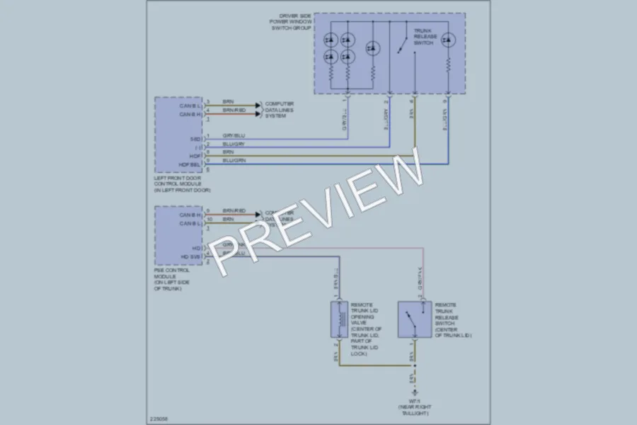 2005 MercedesBenz S430 Trunk Tailgate Fuel Door wiring diagram preview