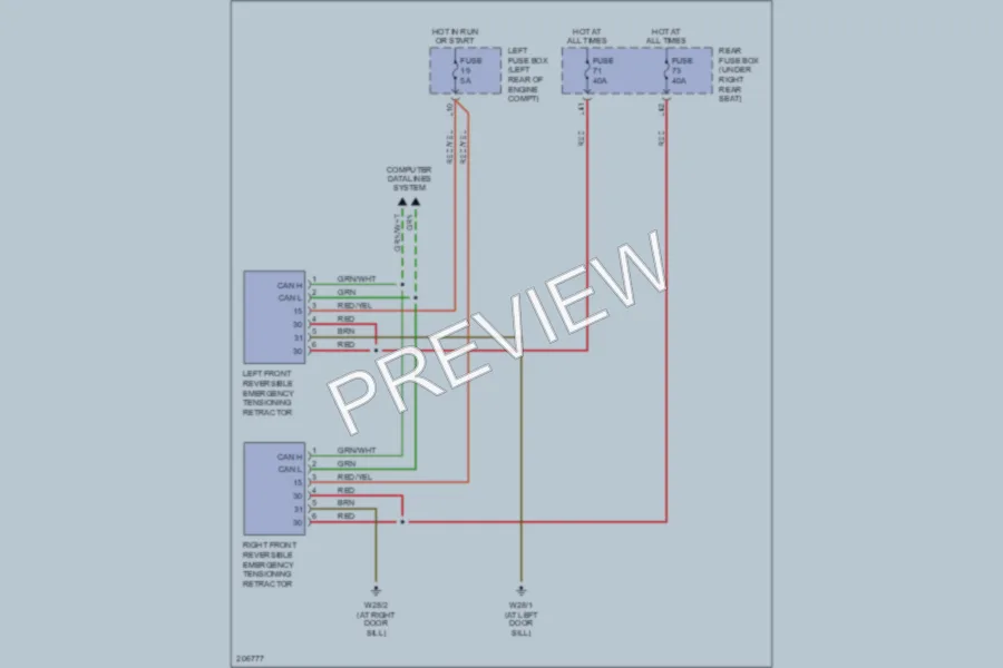 2005 MercedesBenz S500 Supplemental Restraints wiring diagram preview