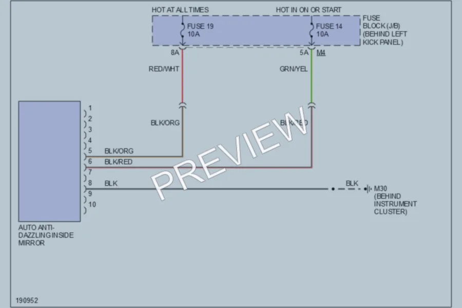 2005 Nissan 350Z Power Mirrors wiring diagram preview