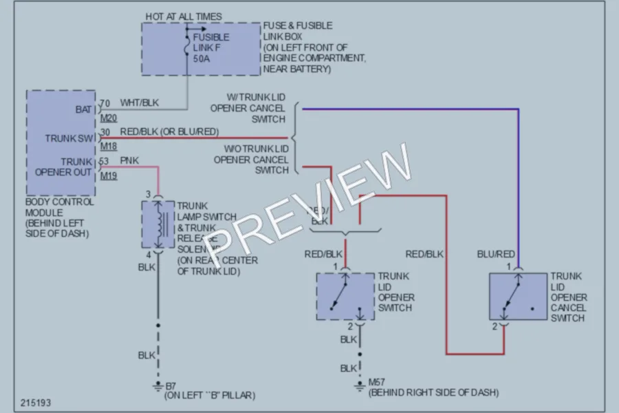 2005 Nissan Altima Trunk Tailgate Fuel Door wiring diagram preview