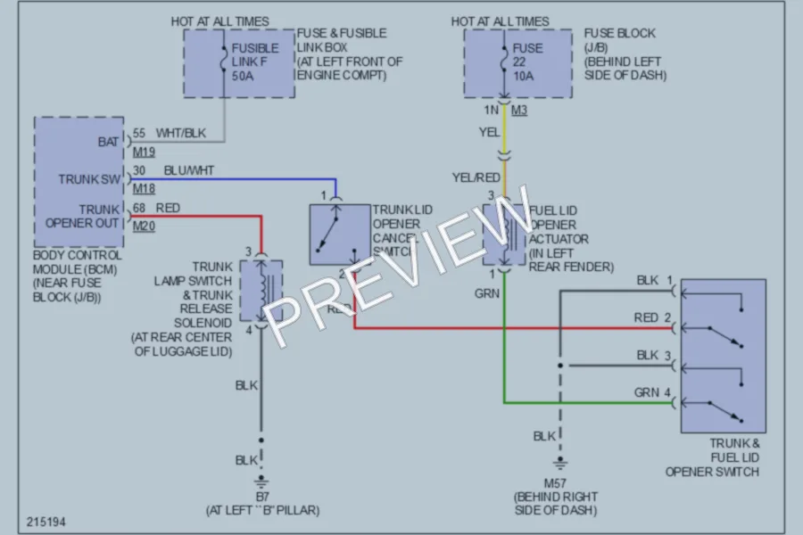 2005 Nissan Maxima Trunk Tailgate Fuel Door wiring diagram preview