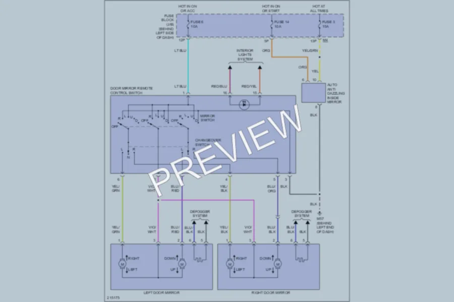 2005 Nissan Quest Power Mirrors wiring diagram preview