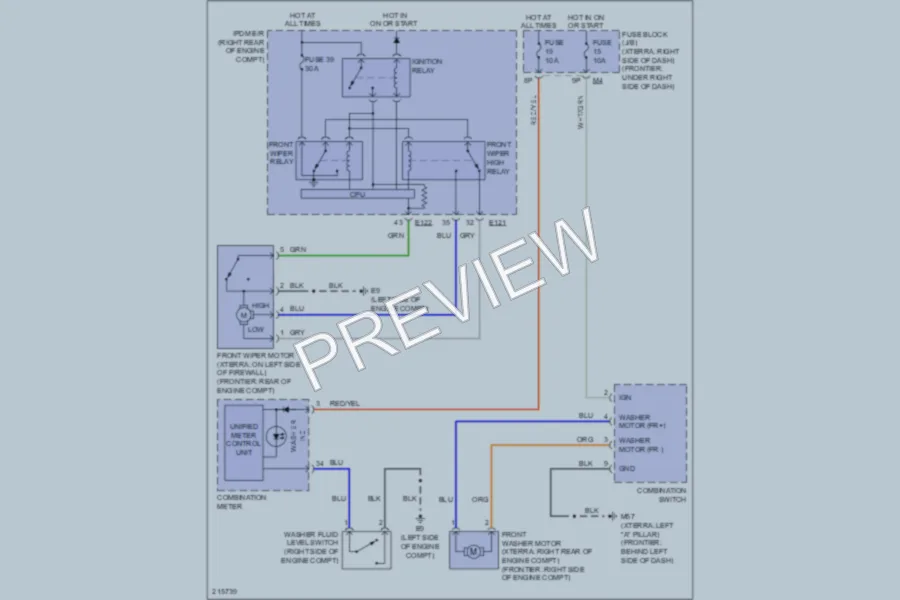 2005 Nissan Xterra Wiper Washer wiring diagram preview