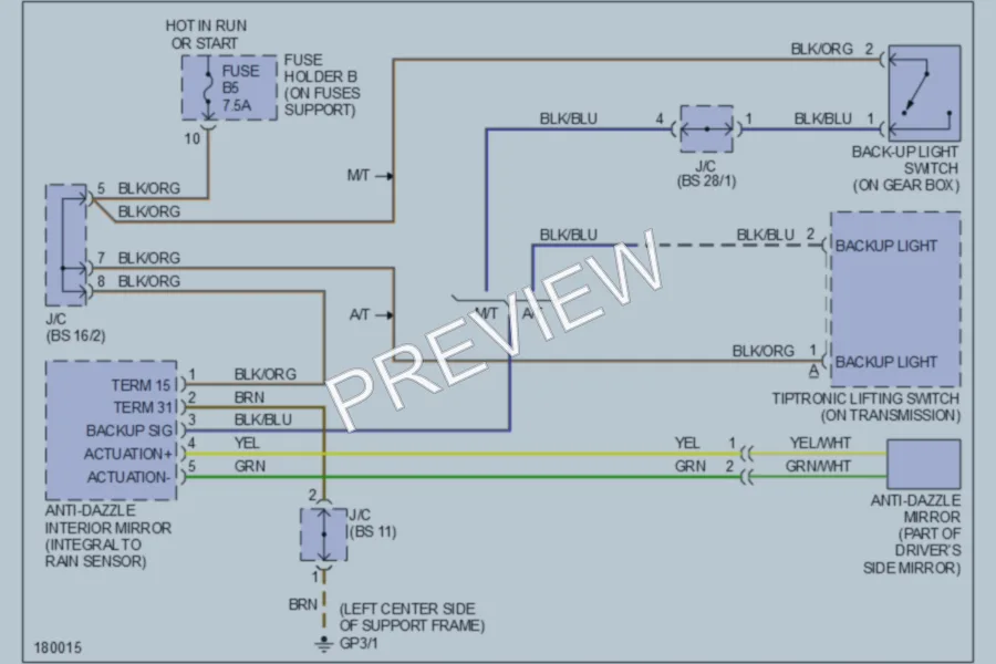 2005 Porsche 911 Power Mirrors wiring diagram preview