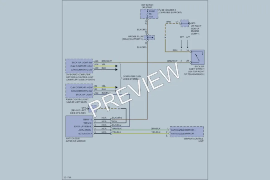 2005 Porsche Boxster Power Mirrors wiring diagram preview