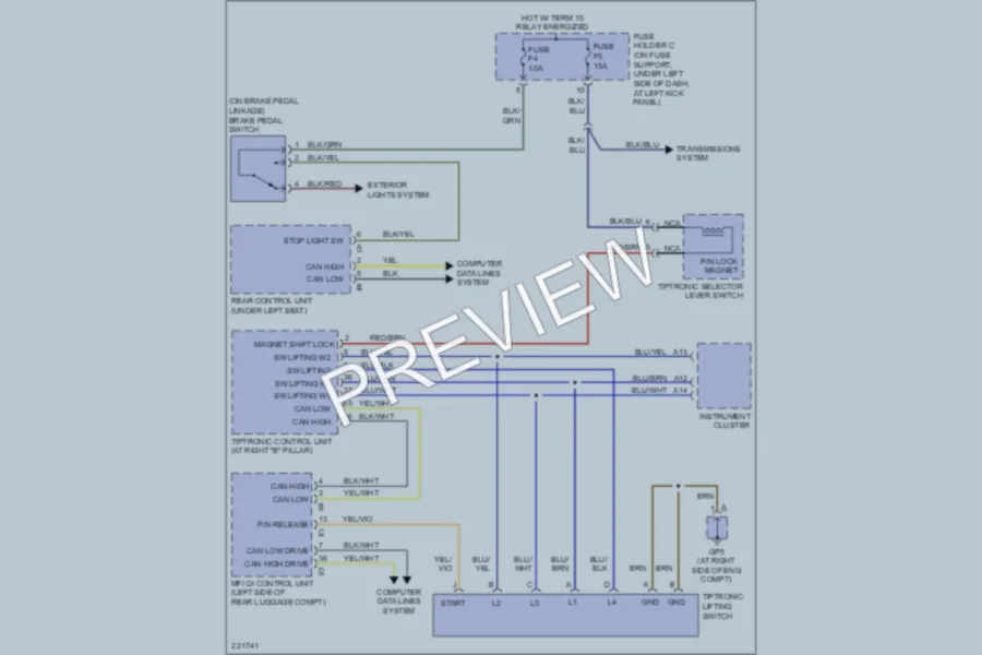 2005 Porsche Boxster Shift Interlock wiring diagram preview