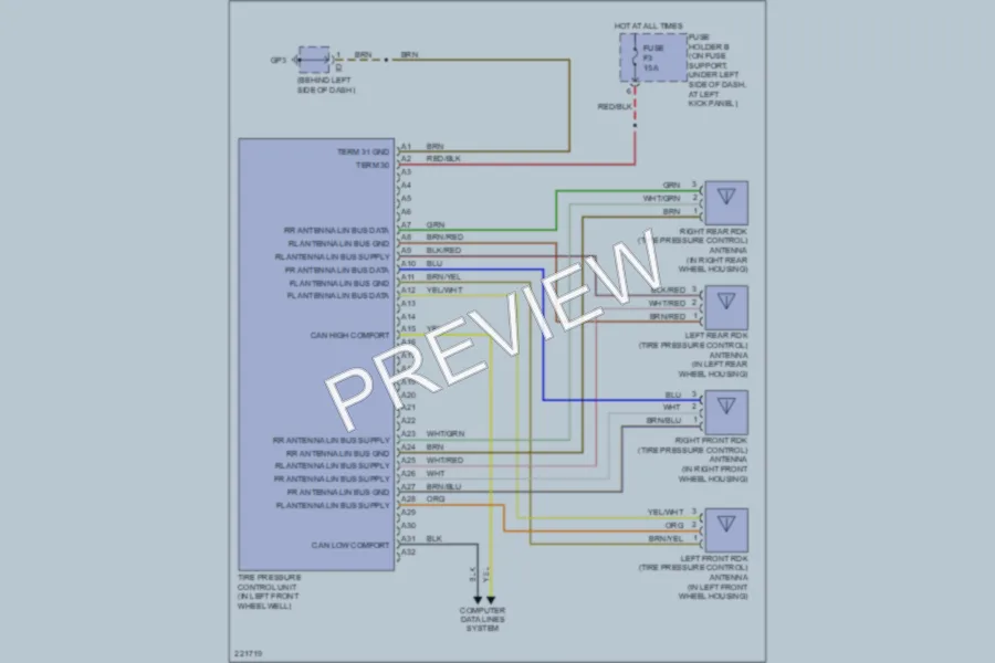2005 Porsche Boxster Warning Systems wiring diagram preview