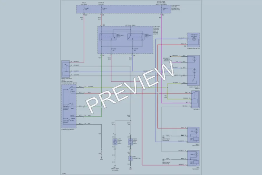 2005 Saab 92X Headlights wiring diagram preview