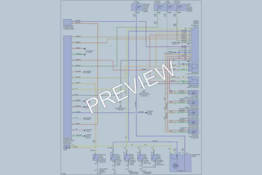 2005 Saab 92X Power Door Locks wiring diagram preview