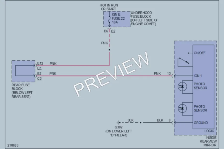 2005 Saab 97X Power Mirrors wiring diagram preview