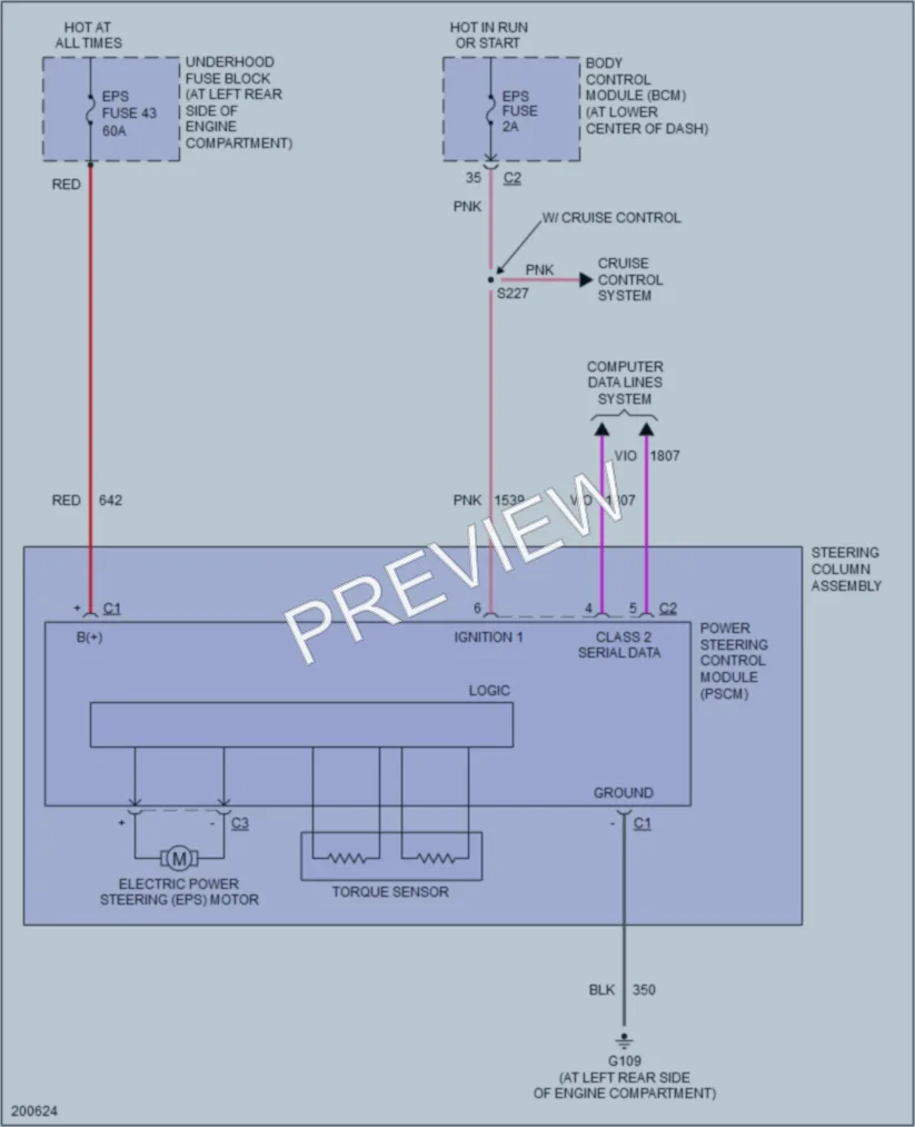 2005 Saturn IONRedLine Electronic Power Steering wiring diagram preview