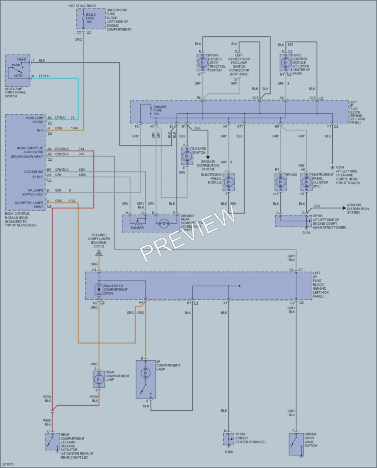 2005 Saturn L300 Interior Lights wiring diagram preview