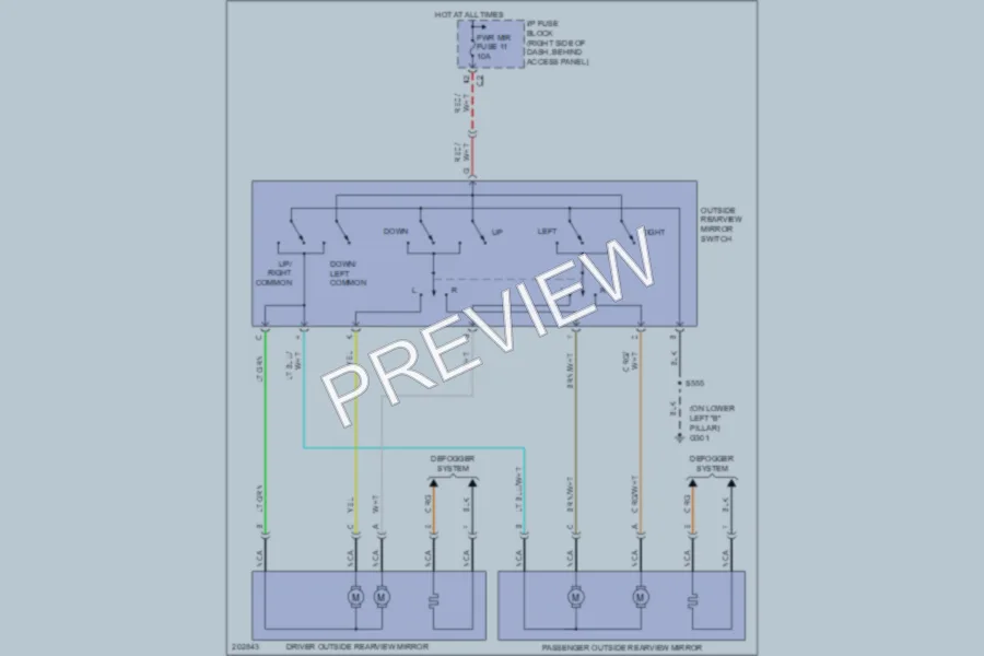 2005 Saturn Relay Power Mirrors wiring diagram preview