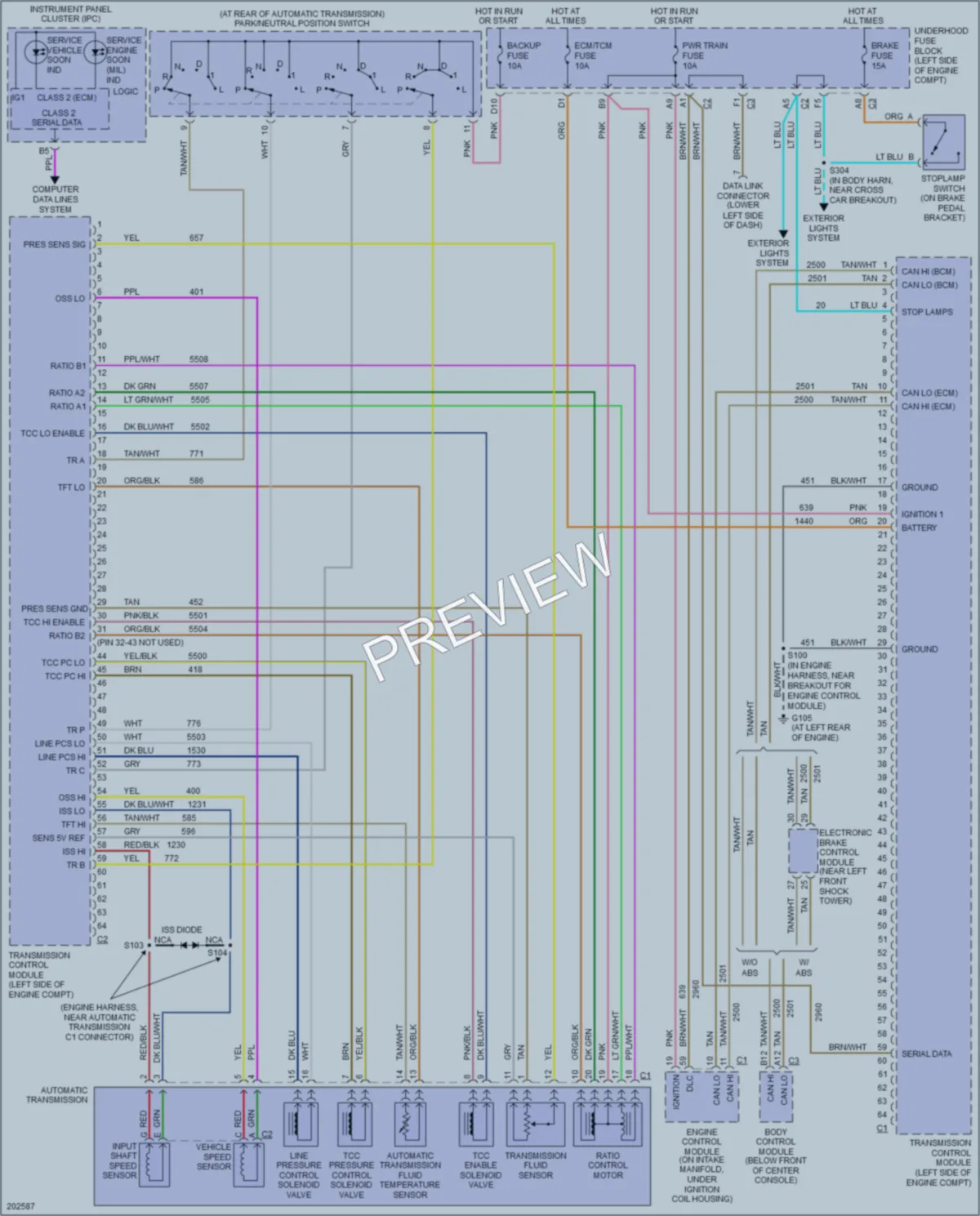 2005 Saturn VUE Transmission wiring diagram preview