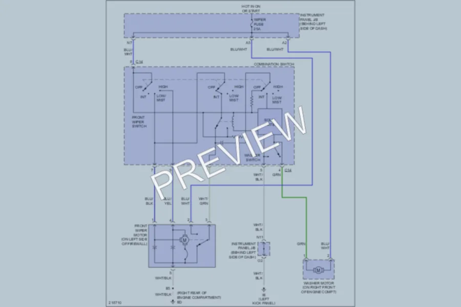 2005 Scion xA Wiper Washer wiring diagram preview