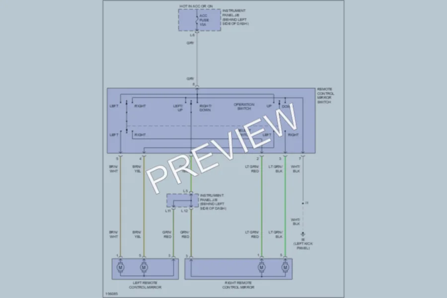 2005 Scion xB Power Mirrors wiring diagram preview