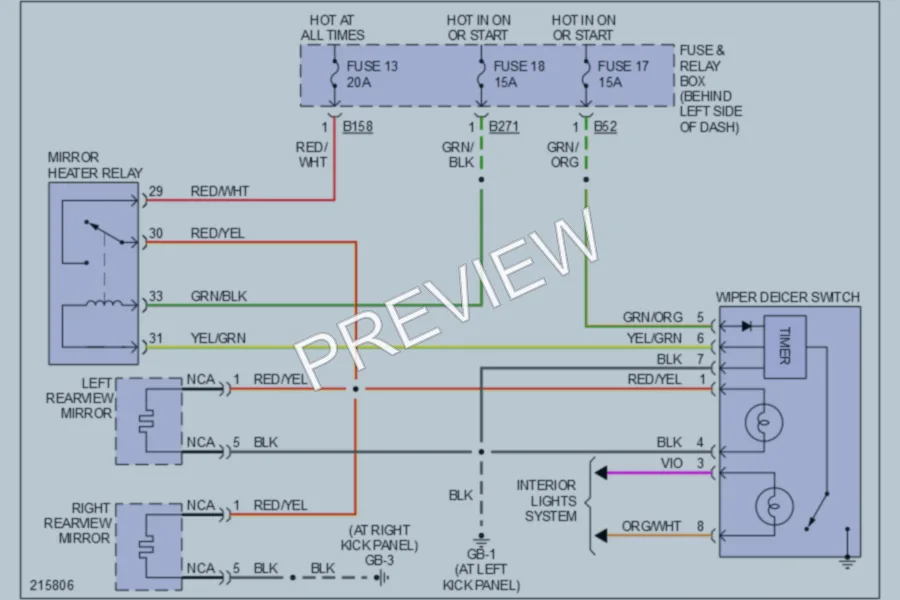 2005 Subaru Forester Defoggers wiring diagram preview