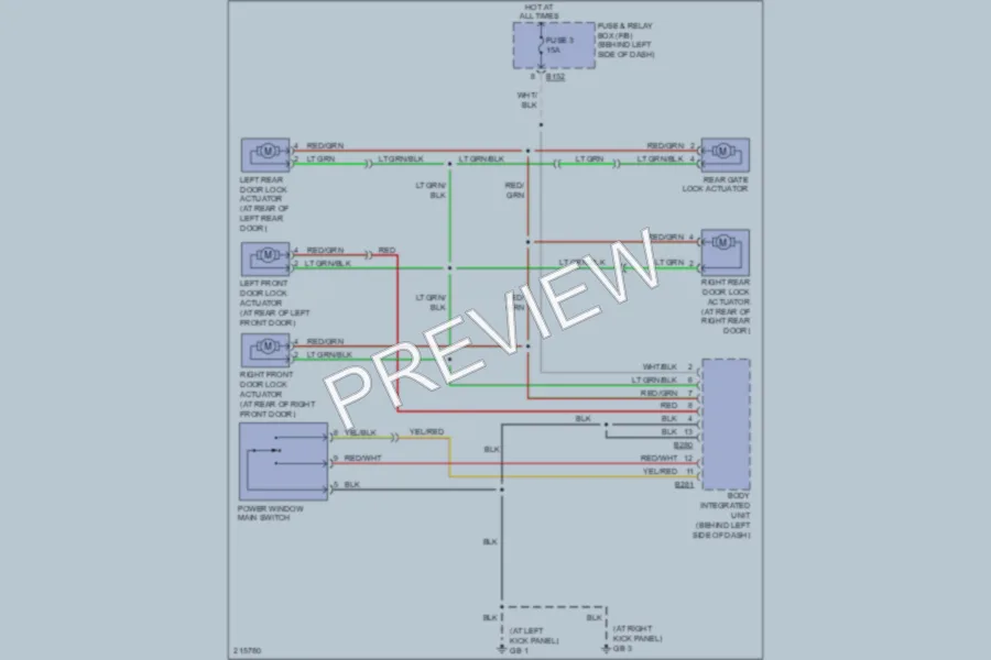 2005 Subaru Forester Power Door Locks wiring diagram preview