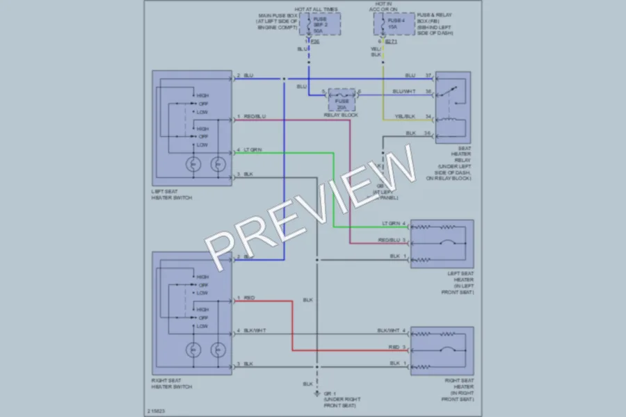 2005 Subaru Forester Power Seats wiring diagram preview