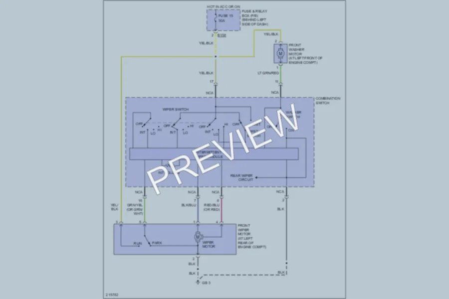 2005 Subaru Impreza Wiper Washer wiring diagram preview