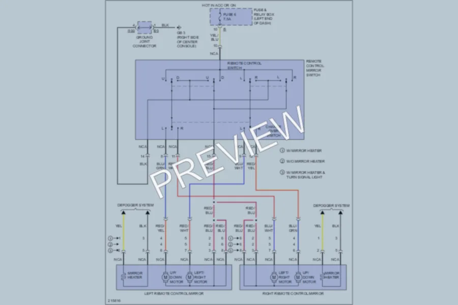 2005 Subaru Legacy Power Mirrors wiring diagram preview