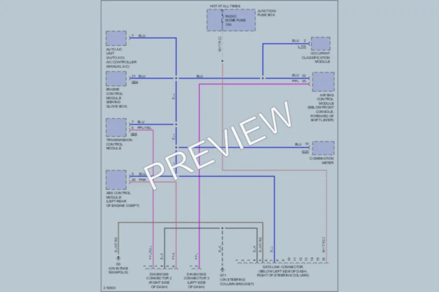 2005 Suzuki Aerio Computer Data Lines wiring diagram preview