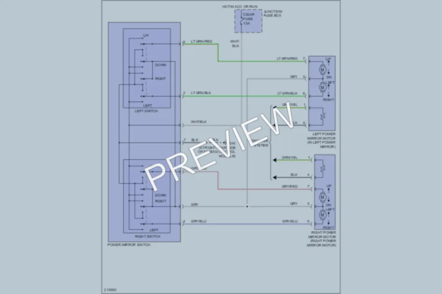 2005 Suzuki Aerio Power Mirrors wiring diagram preview
