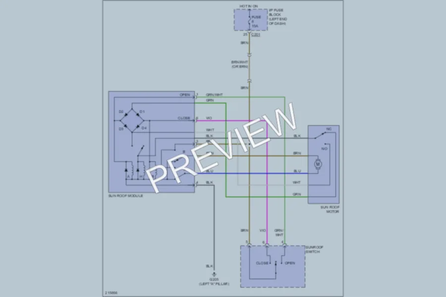 2005 Suzuki Forenza Power Top Sunroof wiring diagram preview
