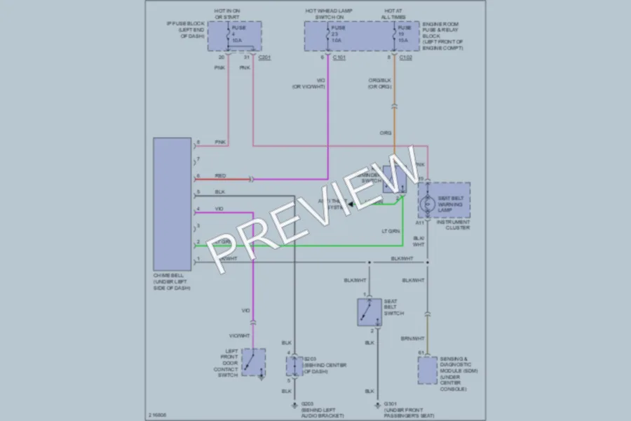 2005 Suzuki Forenza Warning Systems wiring diagram preview