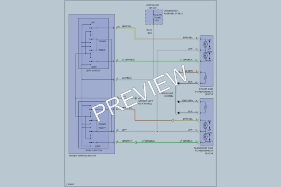 2005 Suzuki GrandVitara Power Mirrors wiring diagram preview