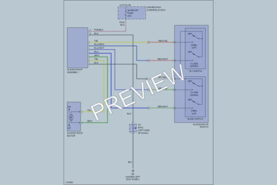 2005 Suzuki GrandVitara Power Top Sunroof wiring diagram preview