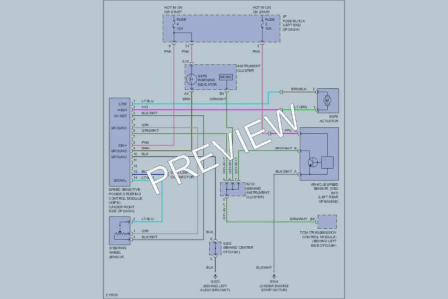 2005 Suzuki Reno Electronic Power Steering wiring diagram preview
