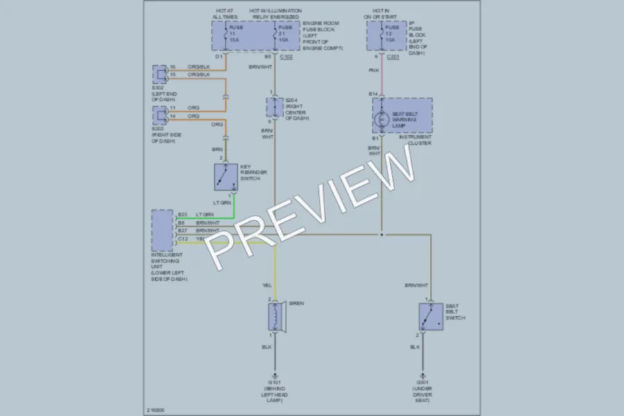 2005 Suzuki Verona Warning Systems wiring diagram preview