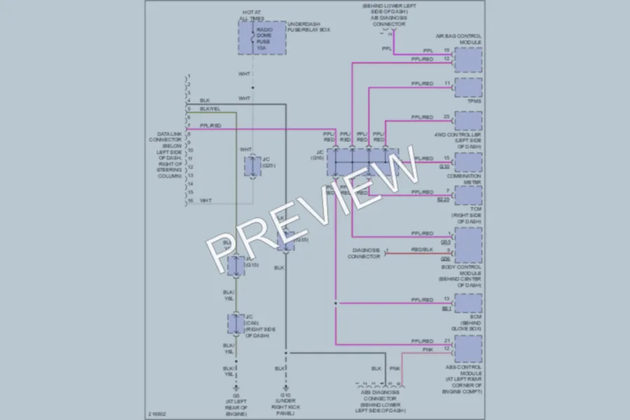 2005 Suzuki XL7 Computer Data Lines wiring diagram preview