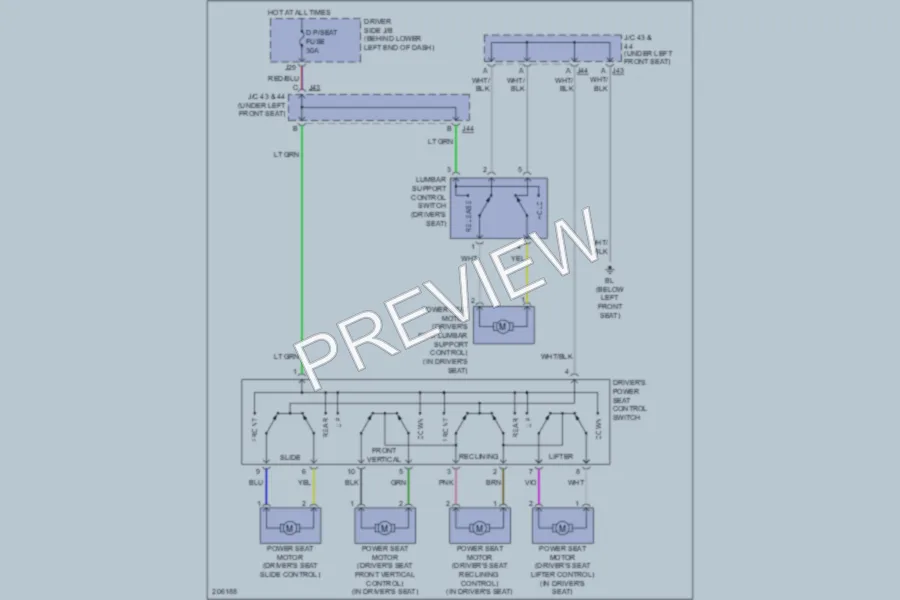 2005 Toyota 4Runner Power Seats wiring diagram preview