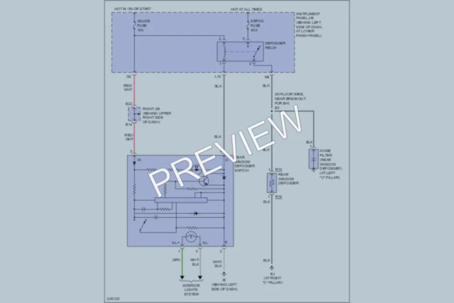 2005 Toyota Corolla Defoggers wiring diagram preview