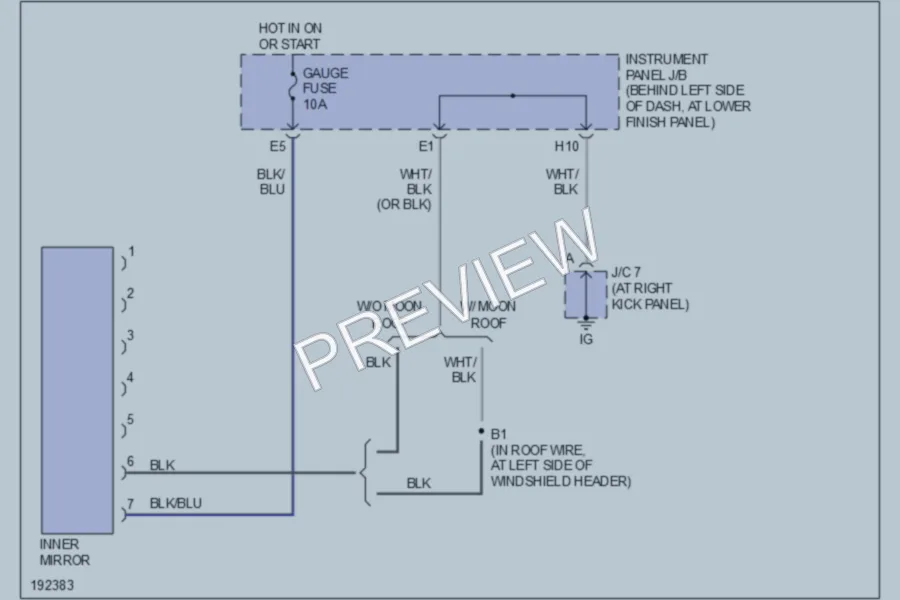 2005 Toyota Corolla Power Mirrors wiring diagram preview