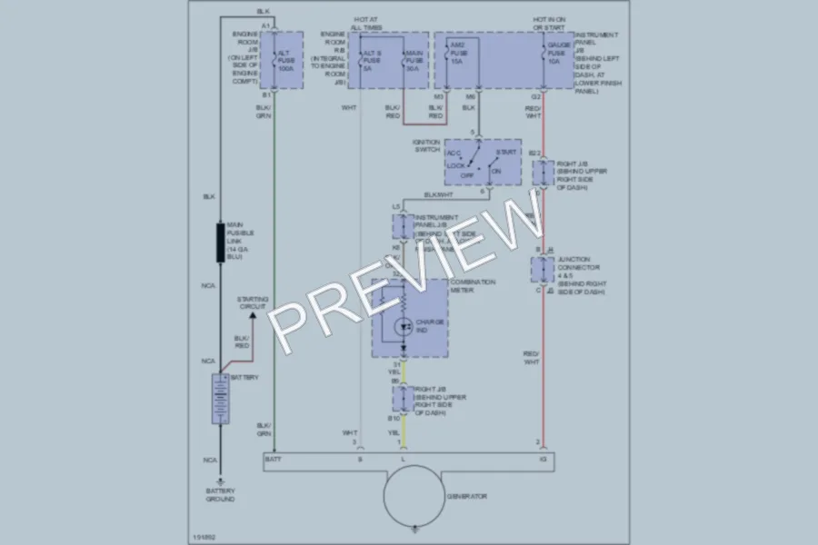 2005 Toyota Corolla Starting Charging wiring diagram preview