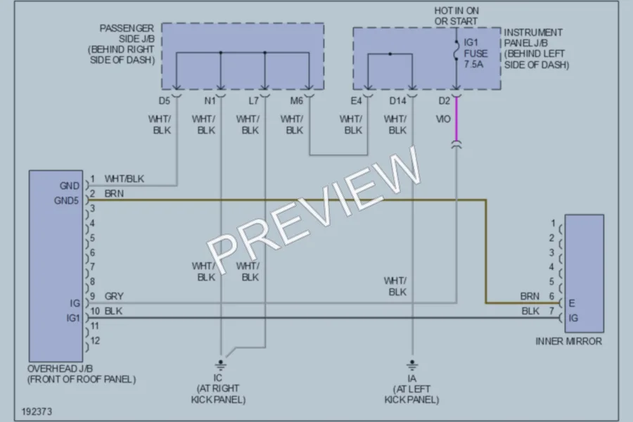 2005 Toyota Highlander Power Mirrors wiring diagram preview