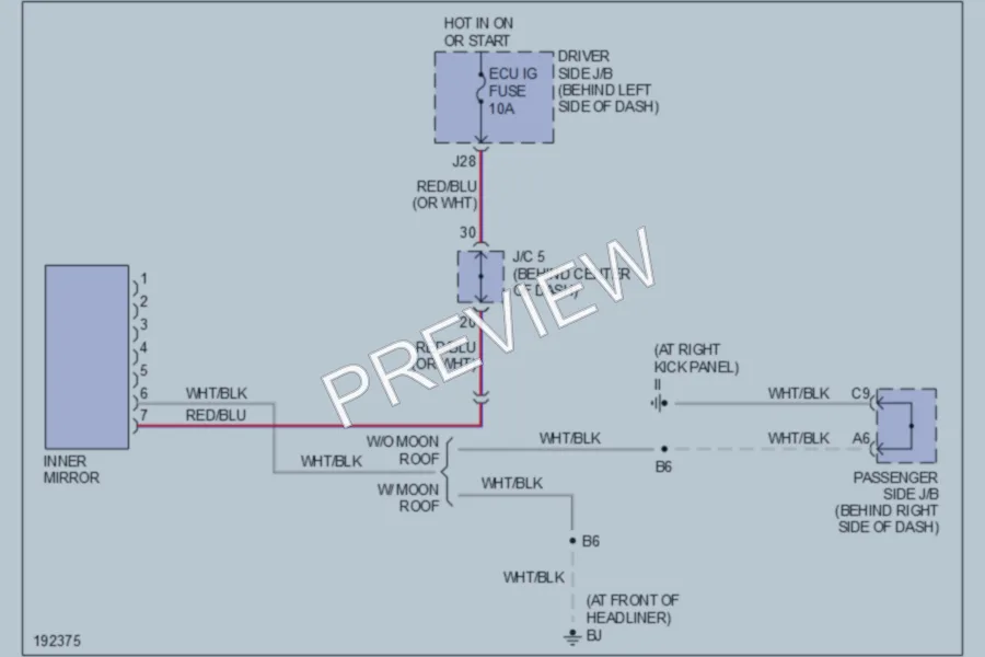 2005 Toyota RAV4 Power Mirrors wiring diagram preview