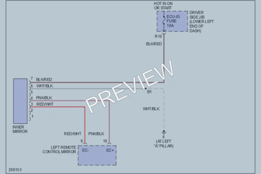 2005 Toyota Solara Power Mirrors wiring diagram preview