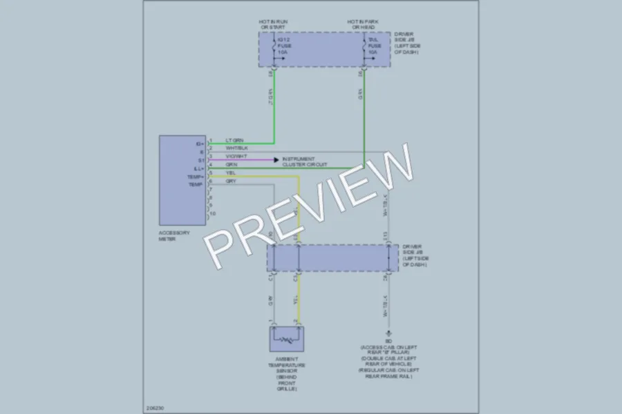 2005 Toyota Tacoma Instrument Cluster wiring diagram preview