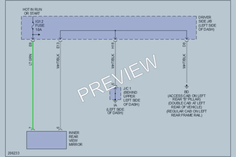 2005 Toyota Tacoma Power Mirrors wiring diagram preview
