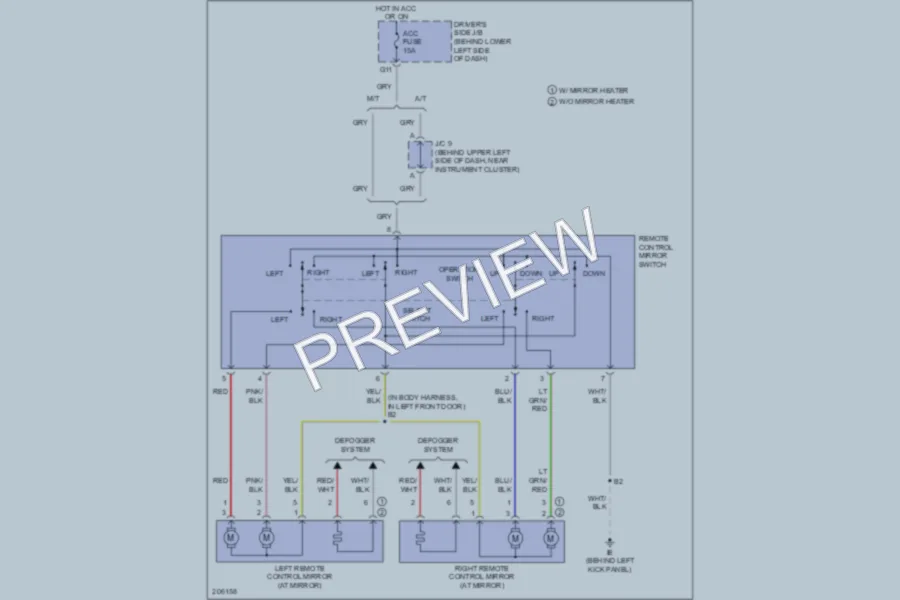 2005 Toyota Tundra Power Mirrors wiring diagram preview