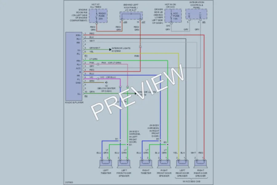 2005 Toyota Tundra Radio wiring diagram preview
