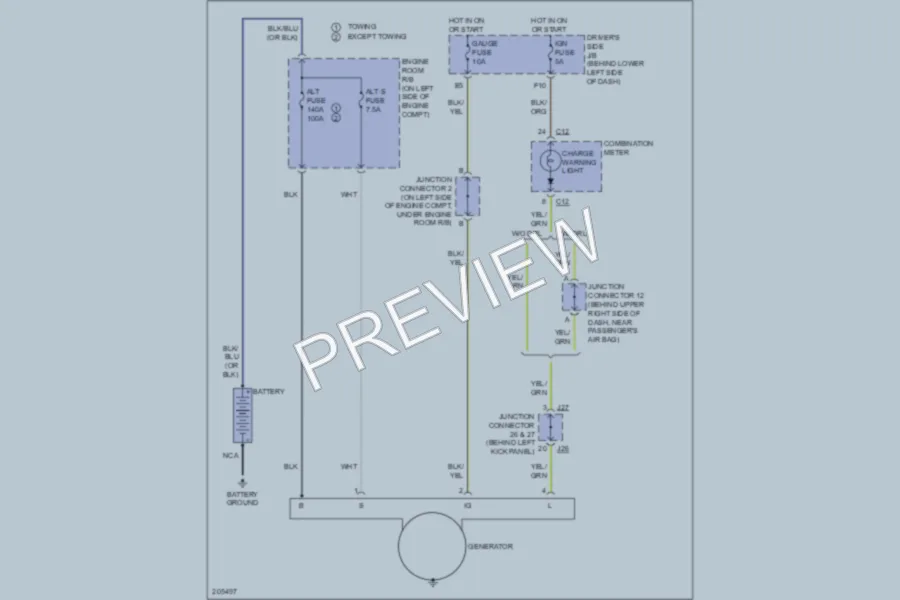 2005 Toyota Tundra Starting Charging wiring diagram preview