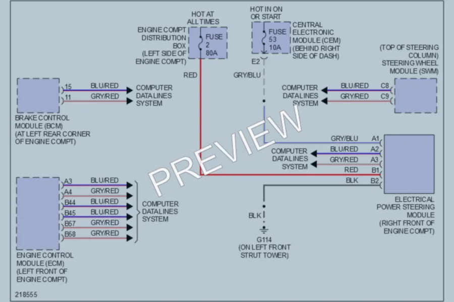 2005 Volvo V50 Electronic Power Steering wiring diagram preview