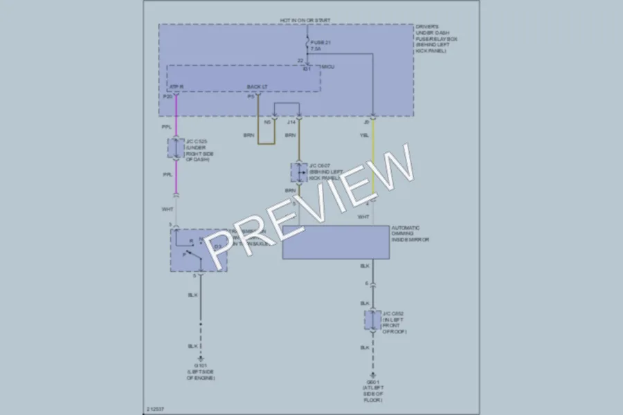 2006 Acura RL Power Mirrors wiring diagram preview