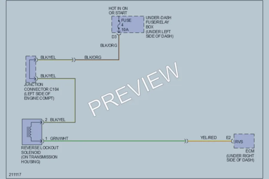 2006 Acura RSX Shift Interlock wiring diagram preview